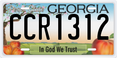 GA license plate CCR1312