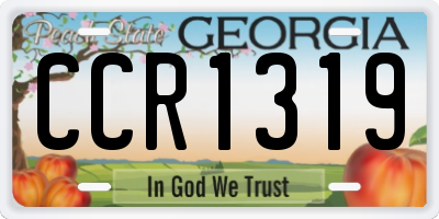 GA license plate CCR1319