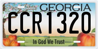 GA license plate CCR1320