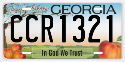 GA license plate CCR1321