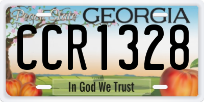 GA license plate CCR1328