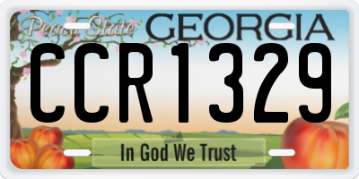 GA license plate CCR1329