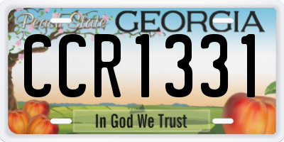 GA license plate CCR1331