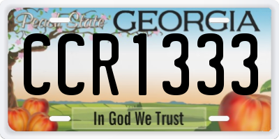 GA license plate CCR1333