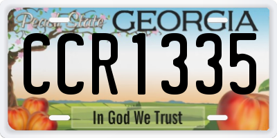 GA license plate CCR1335