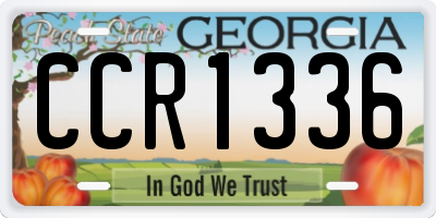 GA license plate CCR1336