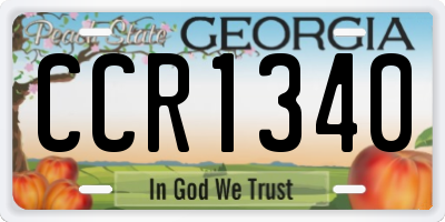 GA license plate CCR1340