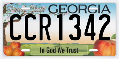 GA license plate CCR1342