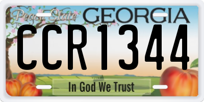 GA license plate CCR1344