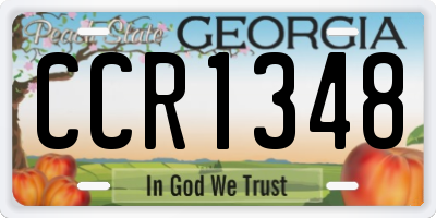 GA license plate CCR1348
