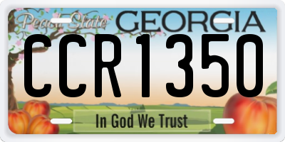 GA license plate CCR1350