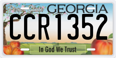 GA license plate CCR1352