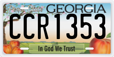 GA license plate CCR1353