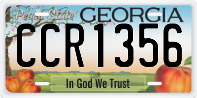 GA license plate CCR1356