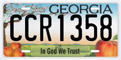 GA license plate CCR1358