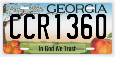 GA license plate CCR1360