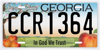 GA license plate CCR1364