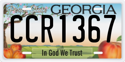 GA license plate CCR1367