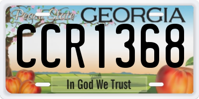 GA license plate CCR1368