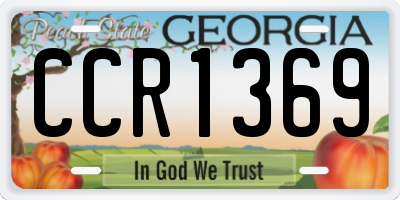 GA license plate CCR1369