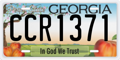 GA license plate CCR1371