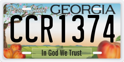 GA license plate CCR1374