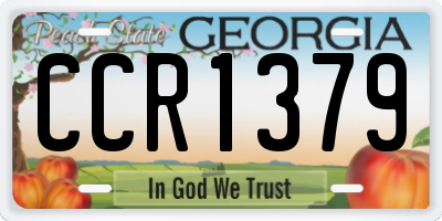 GA license plate CCR1379