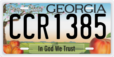 GA license plate CCR1385