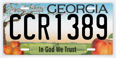GA license plate CCR1389