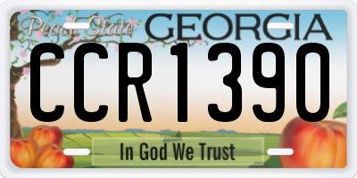 GA license plate CCR1390