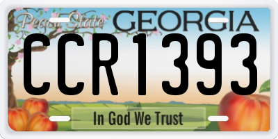 GA license plate CCR1393