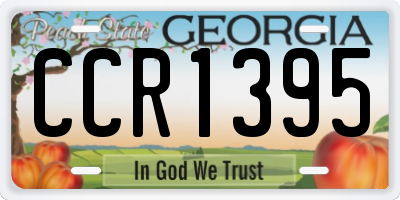 GA license plate CCR1395
