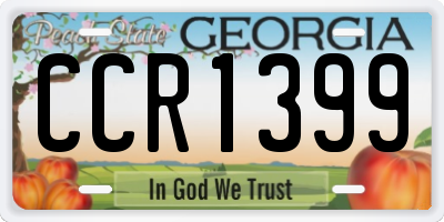 GA license plate CCR1399