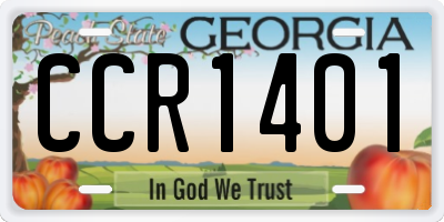 GA license plate CCR1401