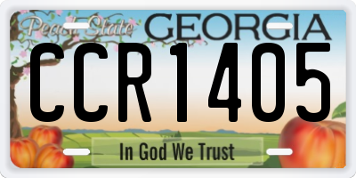 GA license plate CCR1405