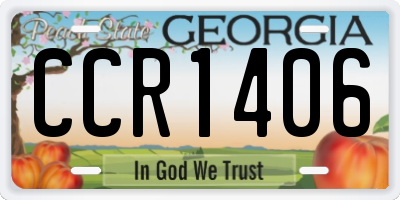 GA license plate CCR1406