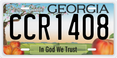 GA license plate CCR1408