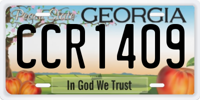 GA license plate CCR1409