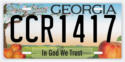 GA license plate CCR1417