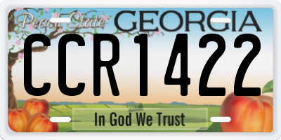 GA license plate CCR1422