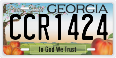 GA license plate CCR1424