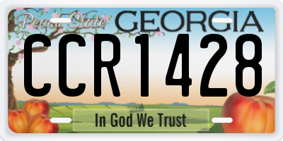 GA license plate CCR1428