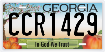 GA license plate CCR1429