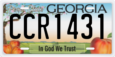 GA license plate CCR1431