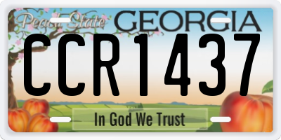 GA license plate CCR1437