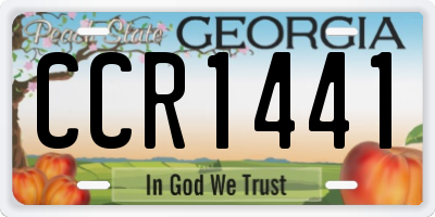 GA license plate CCR1441