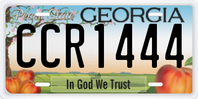 GA license plate CCR1444