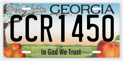 GA license plate CCR1450