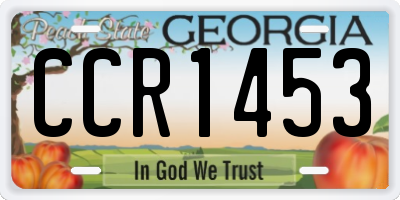 GA license plate CCR1453