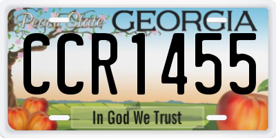 GA license plate CCR1455